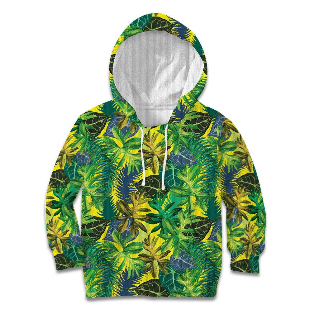 Hawaii Summer Tropical Leaves Kid Hoodie - Polynesian Pride