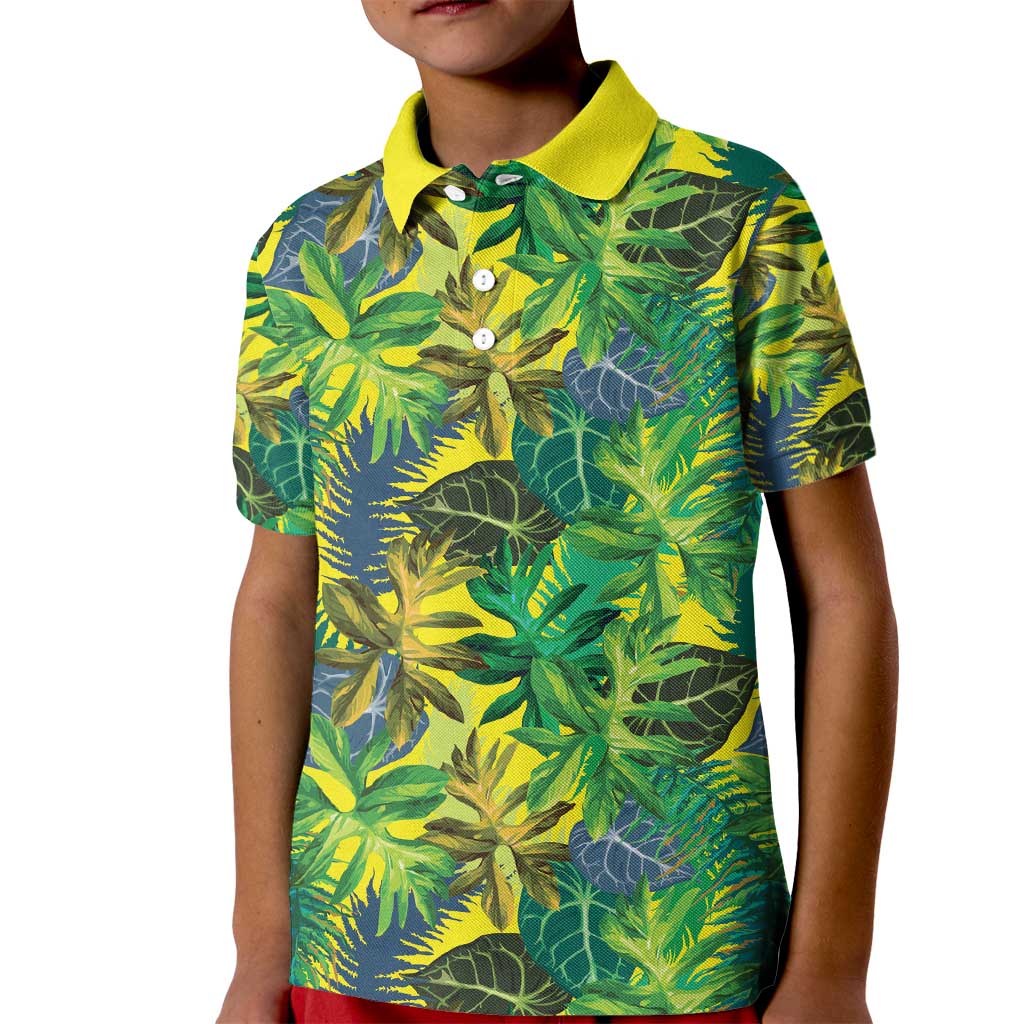 Hawaii Summer Tropical Leaves Kid Polo Shirt - Polynesian Pride