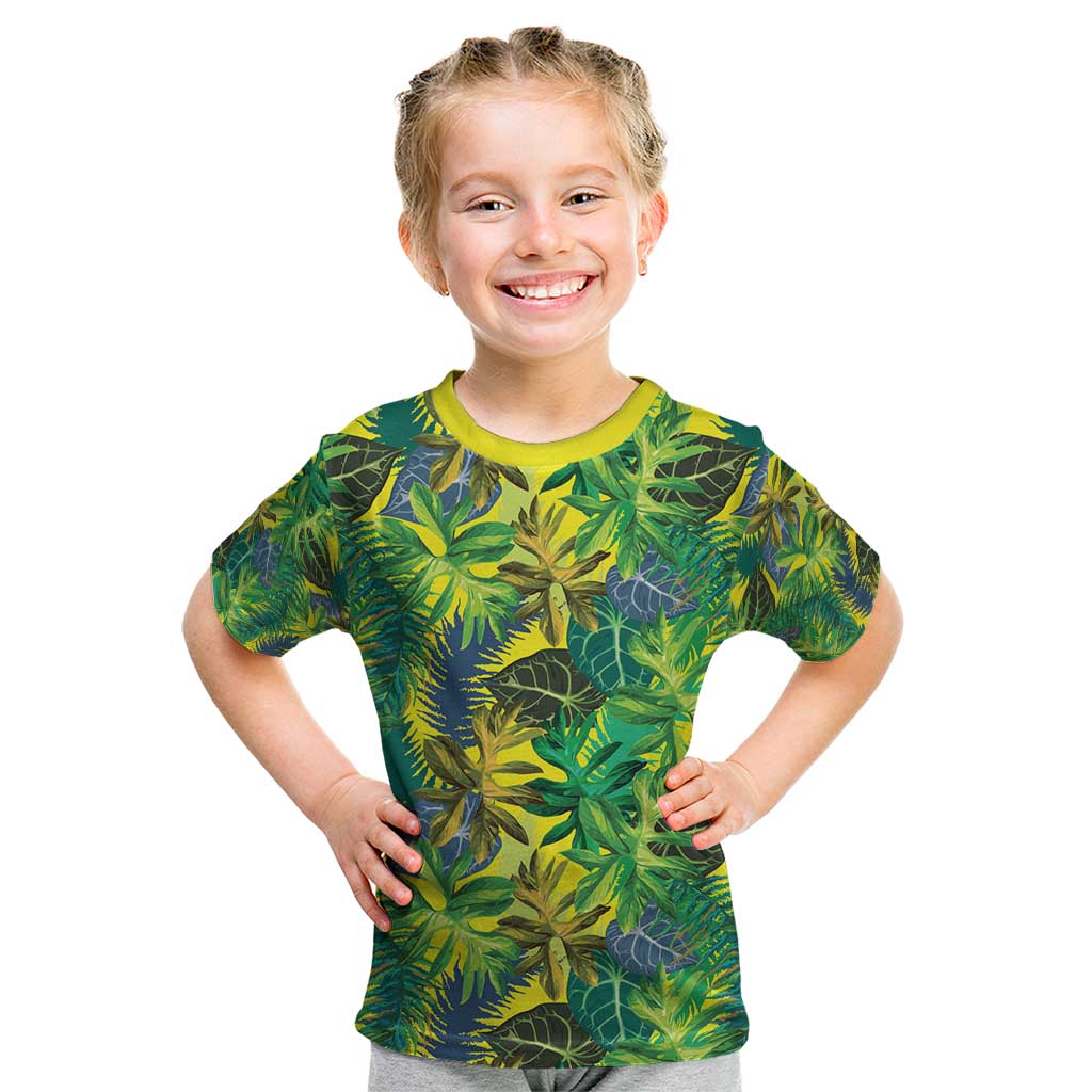 Hawaii Summer Tropical Leaves Kid T Shirt - Polynesian Pride