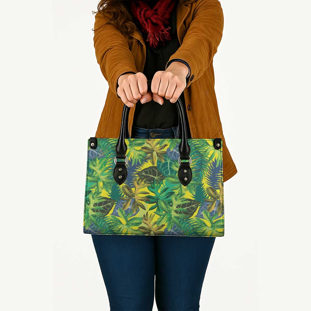 Hawaii Summer Tropical Leaves Leather Bag - Polynesian Pride