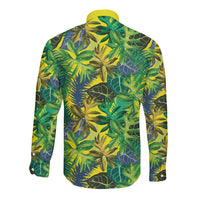 Hawaii Summer Tropical Leaves Long Sleeve Button Shirt - Polynesian Pride
