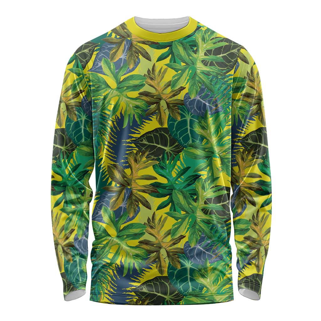 Hawaii Summer Tropical Leaves Long Sleeve Shirt - Polynesian Pride