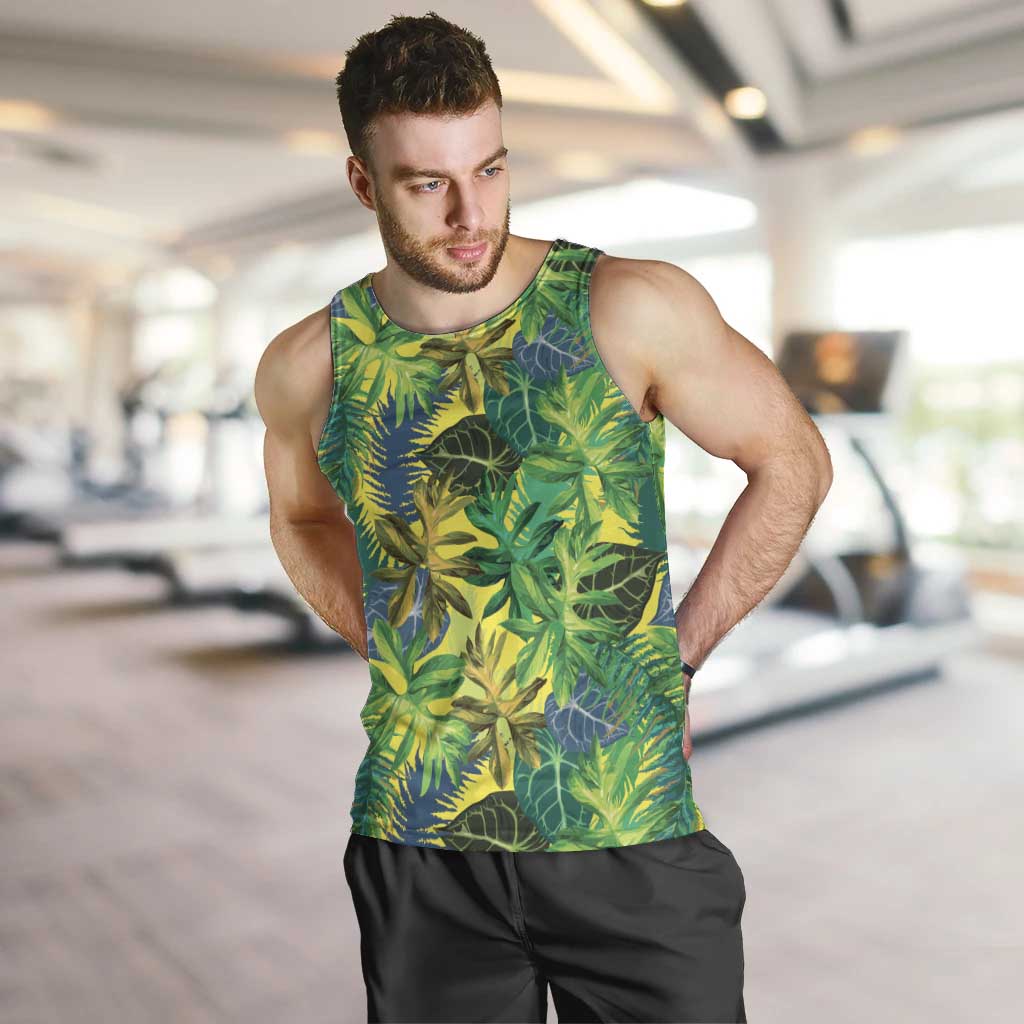 Hawaii Summer Tropical Leaves Men Tank Top - Polynesian Pride