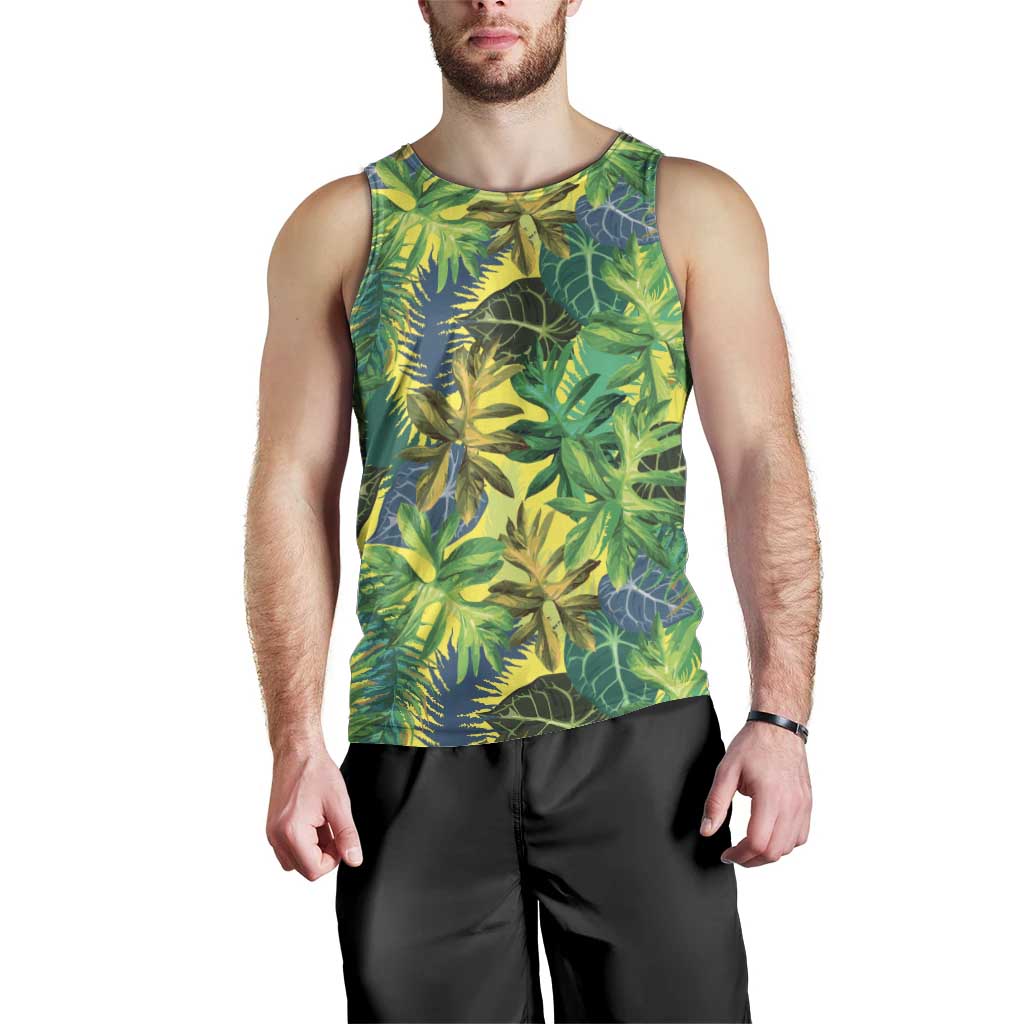 Hawaii Summer Tropical Leaves Men Tank Top - Polynesian Pride