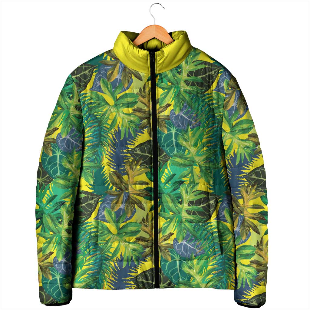 Hawaii Summer Tropical Leaves Padded Jacket - Polynesian Pride