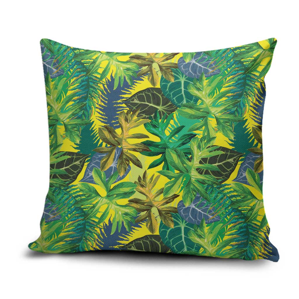 Hawaii Summer Tropical Leaves Pillow Cover LT01 Yellow - Polynesian Pride