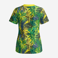 Hawaii Summer Tropical Leaves Scrub Top - Polynesian Pride