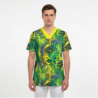 Hawaii Summer Tropical Leaves Scrub Top - Polynesian Pride