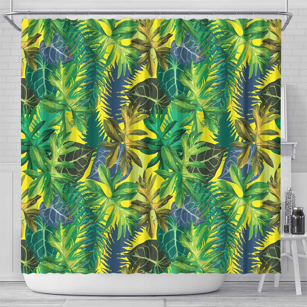 Hawaii Summer Tropical Leaves Shower Curtain - Polynesian Pride