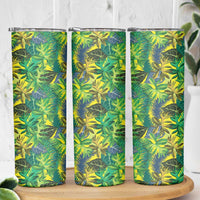 Hawaii Summer Tropical Leaves Skinny Tumbler - Polynesian Pride