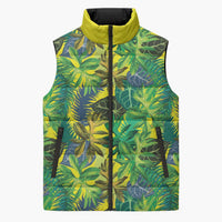 Hawaii Summer Tropical Leaves Sleeveless Puffer Jacket - Polynesian Pride