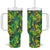 Hawaii Summer Tropical Leaves Tumbler With Handle - Polynesian Pride