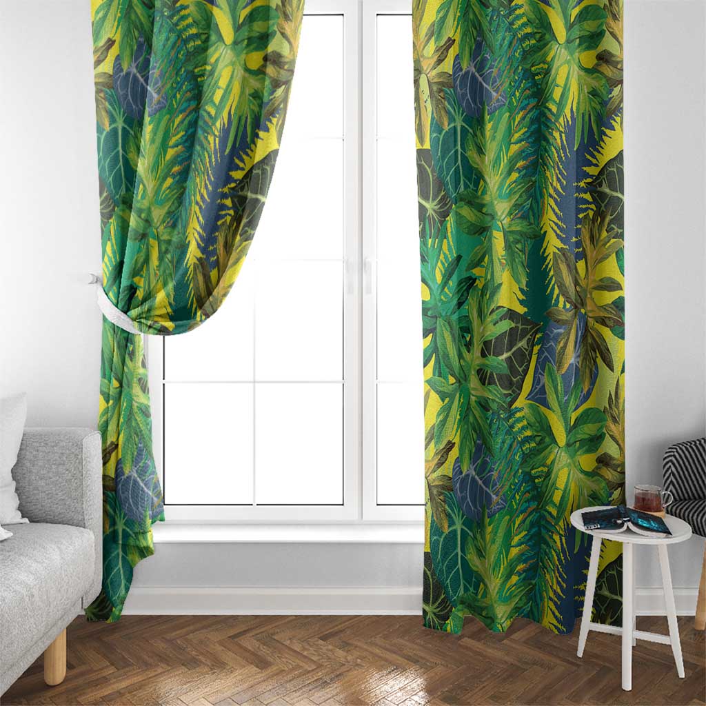Hawaii Summer Tropical Leaves Window Curtain - Polynesian Pride