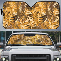 Hawaii Gold Tropical Leaves Auto Sun Shade - Polynesian Pride