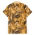 Hawaii Gold Tropical Leaves Family Matching Off The Shoulder Long Sleeve Dress and Hawaiian Shirt - Polynesian Pride