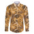 Hawaii Gold Tropical Leaves Family Matching Off The Shoulder Long Sleeve Dress and Hawaiian Shirt - Polynesian Pride