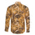 Hawaii Gold Tropical Leaves Family Matching Off The Shoulder Long Sleeve Dress and Hawaiian Shirt - Polynesian Pride
