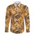 Hawaii Gold Tropical Leaves Family Matching Off Shoulder Short Dress and Hawaiian Shirt - Polynesian Pride