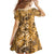 Hawaii Gold Tropical Leaves Family Matching Summer Maxi Dress and Hawaiian Shirt - Polynesian Pride