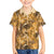 Hawaii Gold Tropical Leaves Family Matching Summer Maxi Dress and Hawaiian Shirt - Polynesian Pride