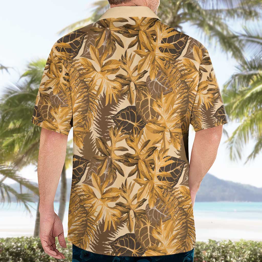 Hawaii Gold Tropical Leaves Hawaiian Shirt - Polynesian Pride