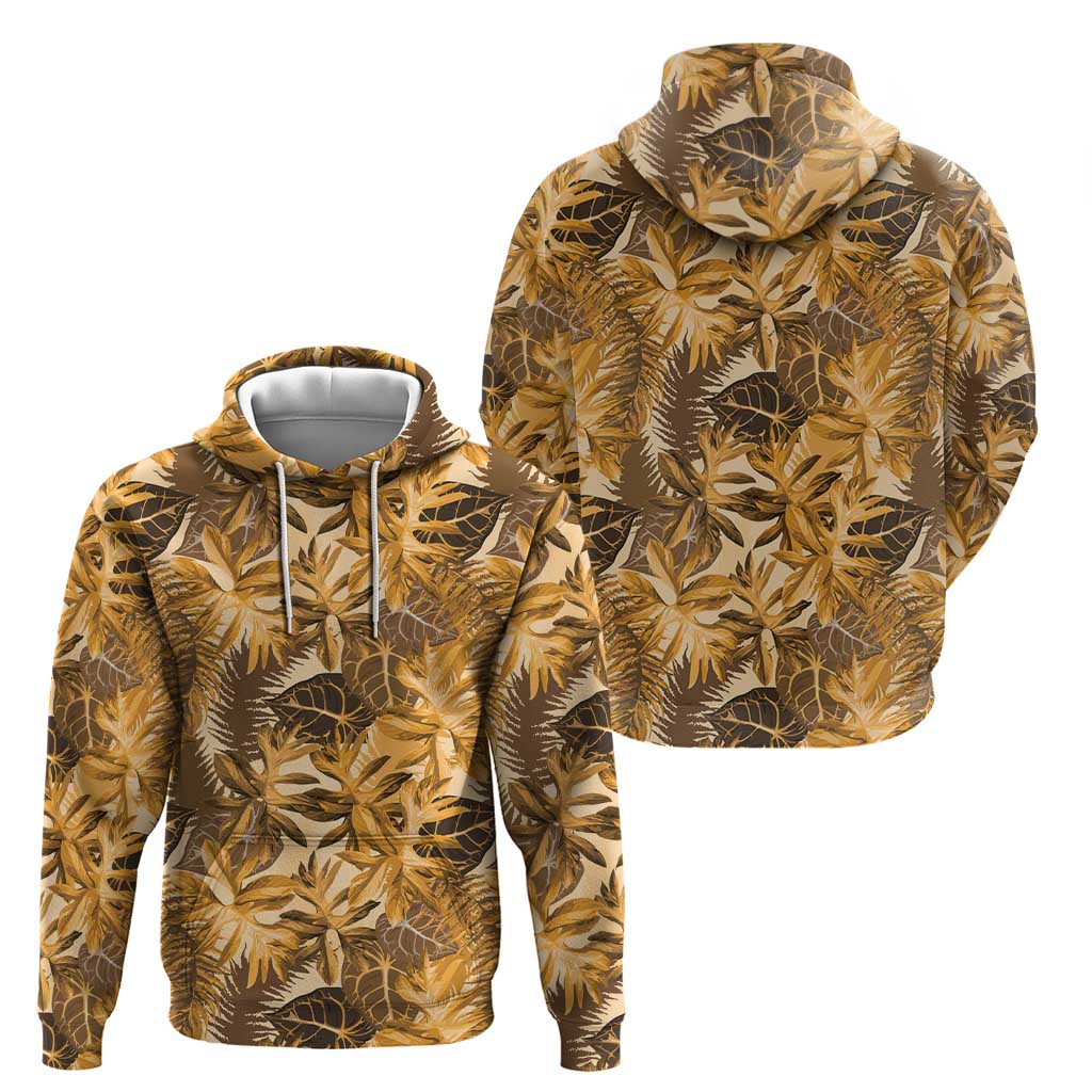 Hawaii Gold Tropical Leaves Hoodie - Polynesian Pride