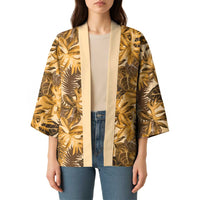 Hawaii Gold Tropical Leaves Kimono - Polynesian Pride