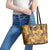 Hawaii Gold Tropical Leaves Leather Tote Bag - Polynesian Pride