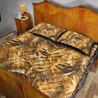 Hawaii Gold Tropical Leaves Quilt Bed Set - Polynesian Pride