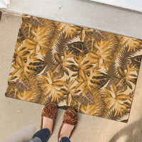 Hawaii Gold Tropical Leaves Rubber Doormat - Polynesian Pride
