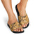 Hawaii Gold Tropical Leaves Slide Sandals - Polynesian Pride