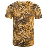 Hawaii Gold Tropical Leaves T Shirt - Polynesian Pride