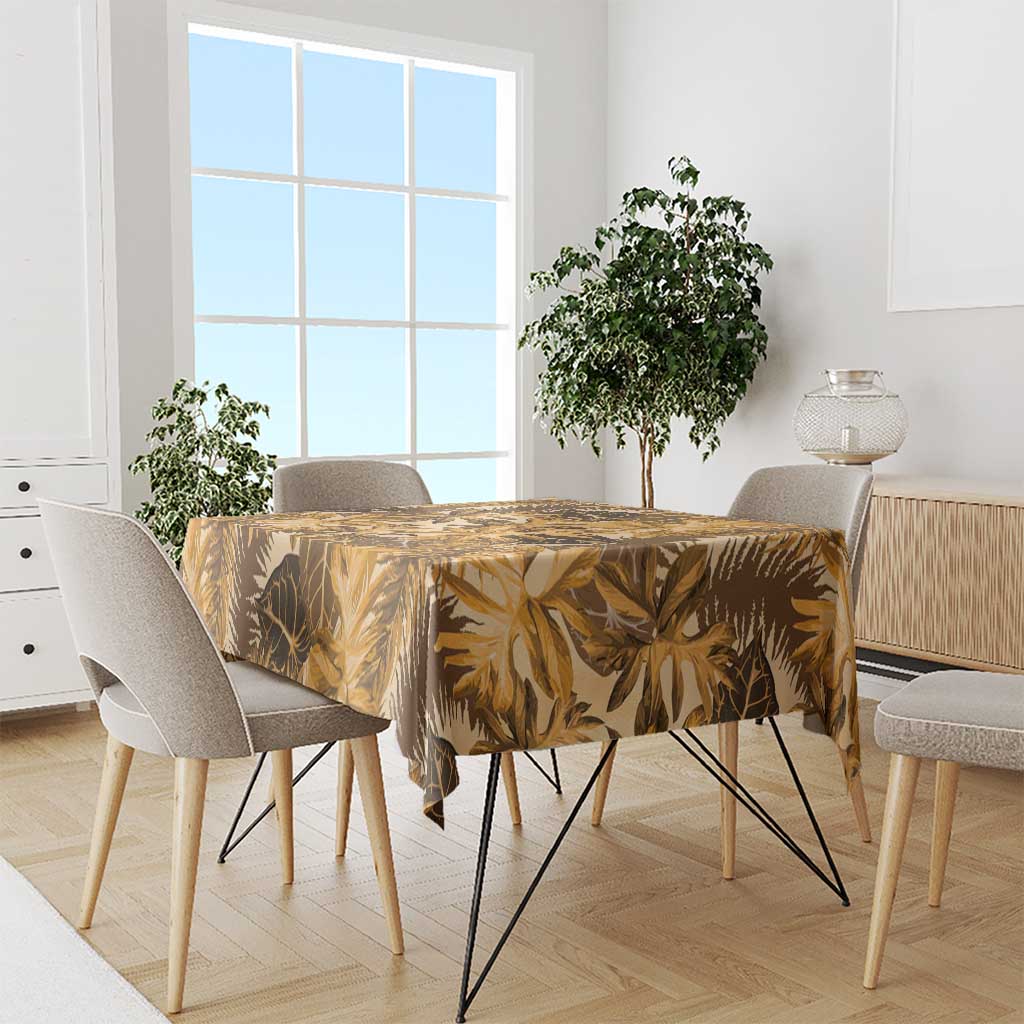 Hawaii Gold Tropical Leaves Tablecloth - Polynesian Pride