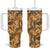 Hawaii Gold Tropical Leaves Tumbler With Handle - Polynesian Pride