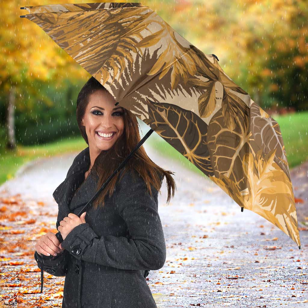 Hawaii Gold Tropical Leaves Umbrella - Polynesian Pride