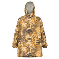 Hawaii Gold Tropical Leaves Wearable Blanket Hoodie - Polynesian Pride