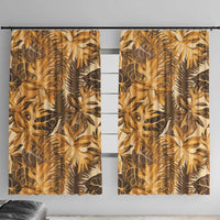 Hawaii Gold Tropical Leaves Window Curtain - Polynesian Pride