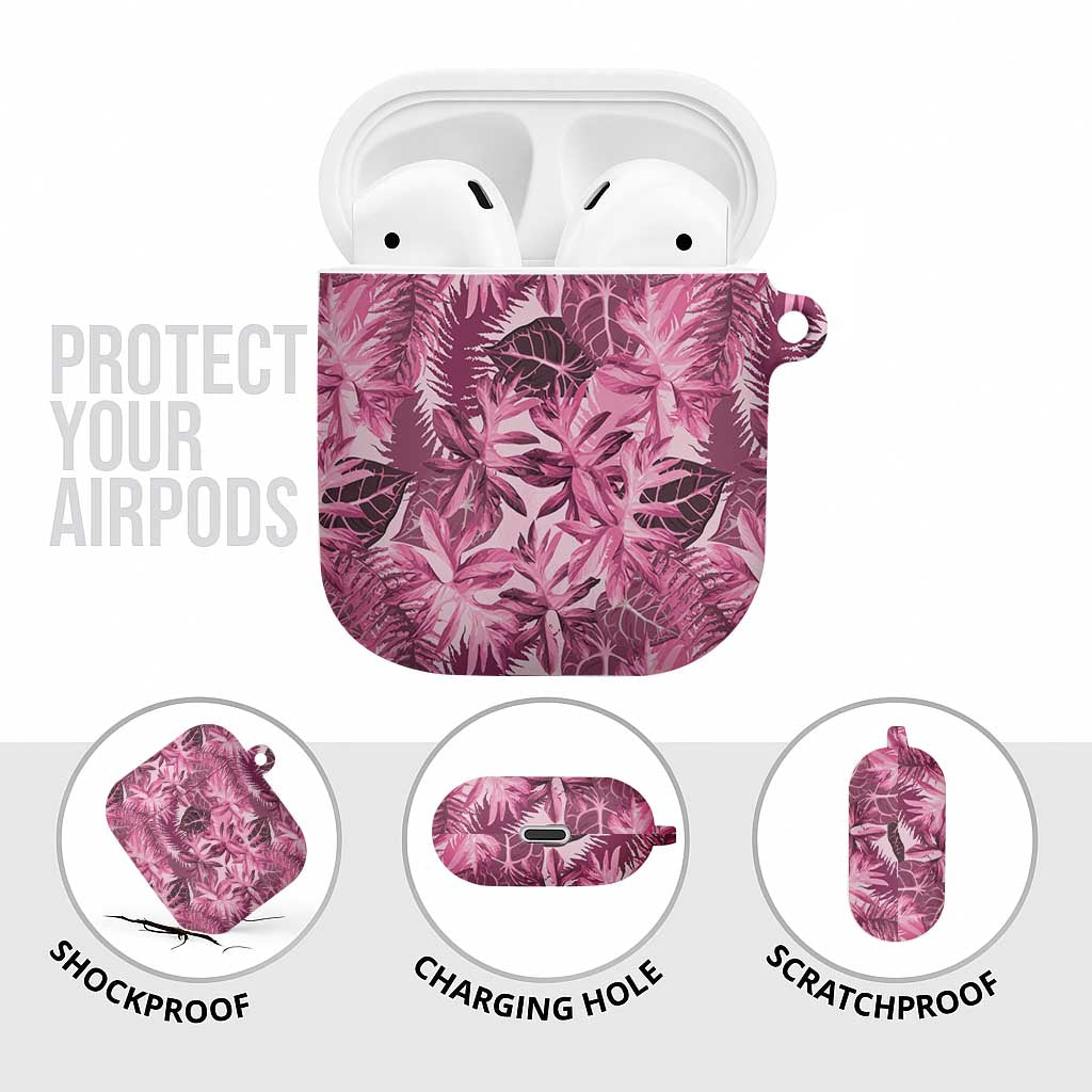 Hawaii Pink Tropical Leaves AirPods Case - Polynesian Pride