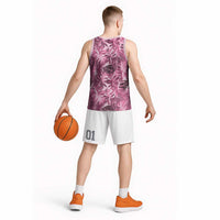 Hawaii Pink Tropical Leaves Basketball Jersey - Polynesian Pride