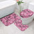 Hawaii Pink Tropical Leaves Bathroom Set - Polynesian Pride