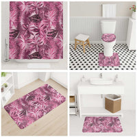 Hawaii Pink Tropical Leaves Bathroom Set - Polynesian Pride