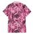Hawaii Pink Tropical Leaves Family Matching Off The Shoulder Long Sleeve Dress and Hawaiian Shirt - Polynesian Pride