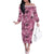 Hawaii Pink Tropical Leaves Family Matching Off The Shoulder Long Sleeve Dress and Hawaiian Shirt - Polynesian Pride