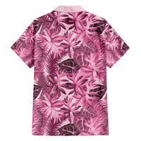 Hawaii Pink Tropical Leaves Family Matching Tank Maxi Dress and Hawaiian Shirt - Polynesian Pride