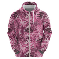 Hawaii Pink Tropical Leaves Hoodie - Polynesian Pride