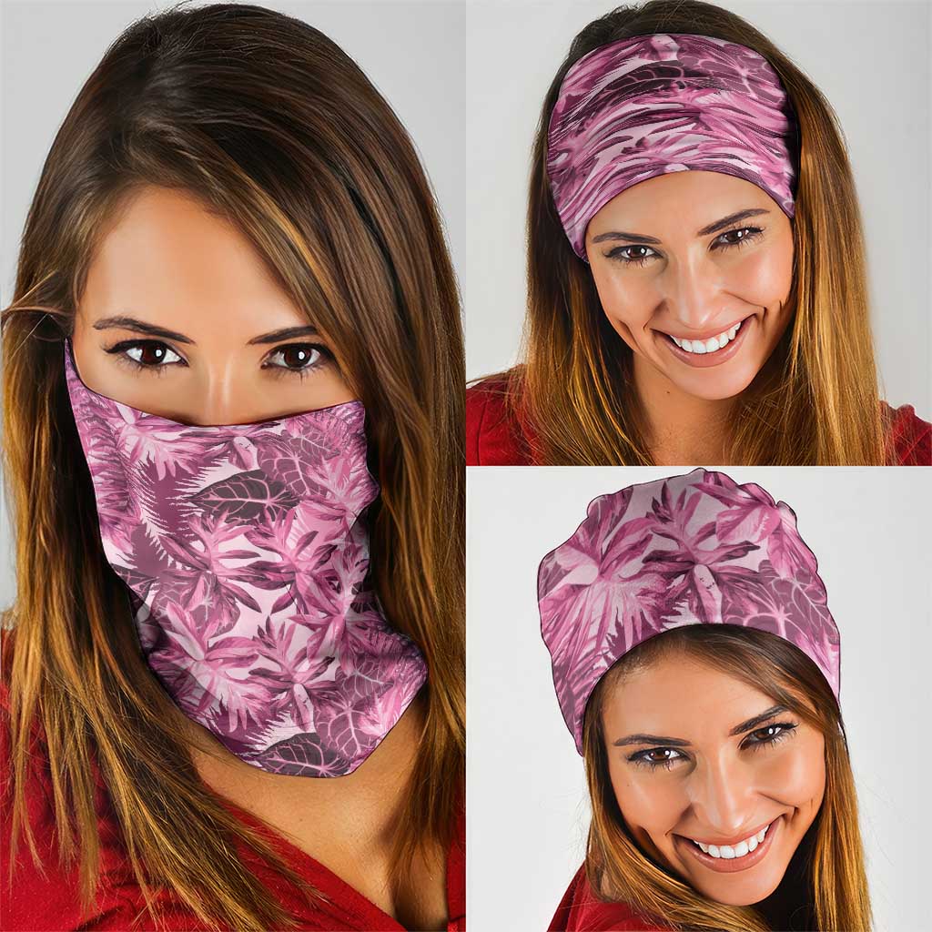 Hawaii Pink Tropical Leaves Neck Gaiter - Polynesian Pride