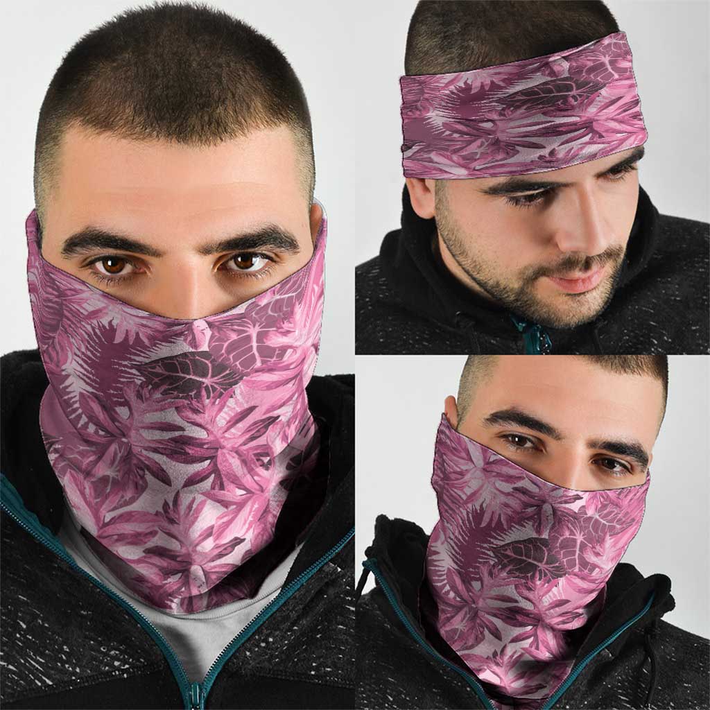 Hawaii Pink Tropical Leaves Neck Gaiter - Polynesian Pride