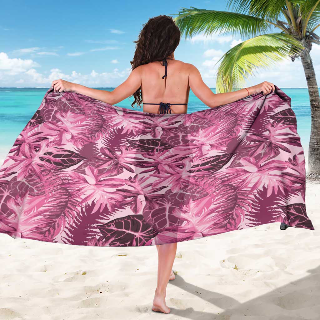 Hawaii Pink Tropical Leaves Sarong - Polynesian Pride