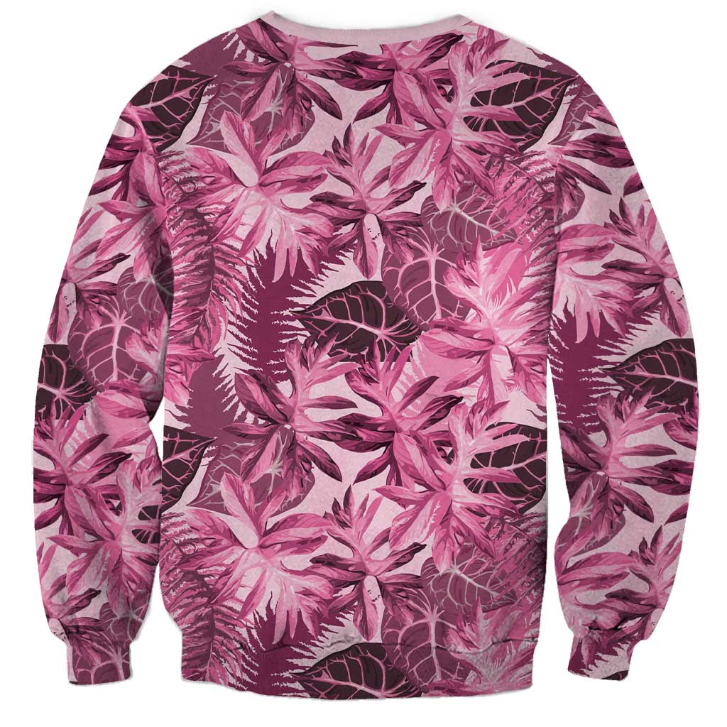 Hawaii Pink Tropical Leaves Sweatshirt - Polynesian Pride