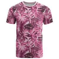 Hawaii Pink Tropical Leaves T Shirt - Polynesian Pride